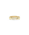 Diamond Twist Ring yellow gold front view showcasing intricate spiral design