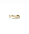 Diamond Pave and Bezel Set Pave Bypass Ring yellow gold front view showing dual settings