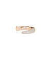 Rose gold bypass ring featuring pave and bezel set diamond combination