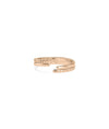 Gold Fluted Bypass Ring rose gold with architectural grooved detail