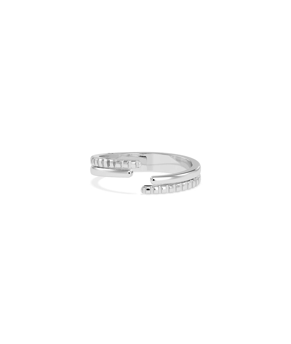 Gold Fluted Bypass Ring white gold featuring contemporary bypass style
