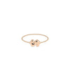 Custom Bubble Initial Cable Chain Ring rose gold with playful bubble lettering