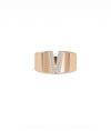 Rose gold Custom Initial Pave Wide Band Ring with bold personalized letter design