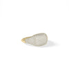 Side view of Diamond Pave Cushion Signet Ring showing 10mm signet length detail