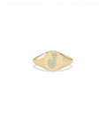 Custom Pave Diamond Initial Signet Ring