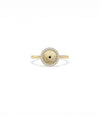 Diamond Outline Fluted Circle Ring in yellow gold with geometric open circle design