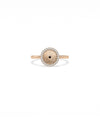 Rose gold Diamond Outline Fluted Circle Ring with architectural open circle styling