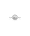 Diamond Outline Fluted Circle Ring in white gold featuring textured circle with diamonds