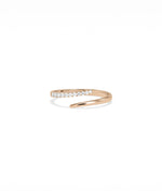 Rose gold Diamond and Gold Bypass Ring with modern asymmetrical bypass styling