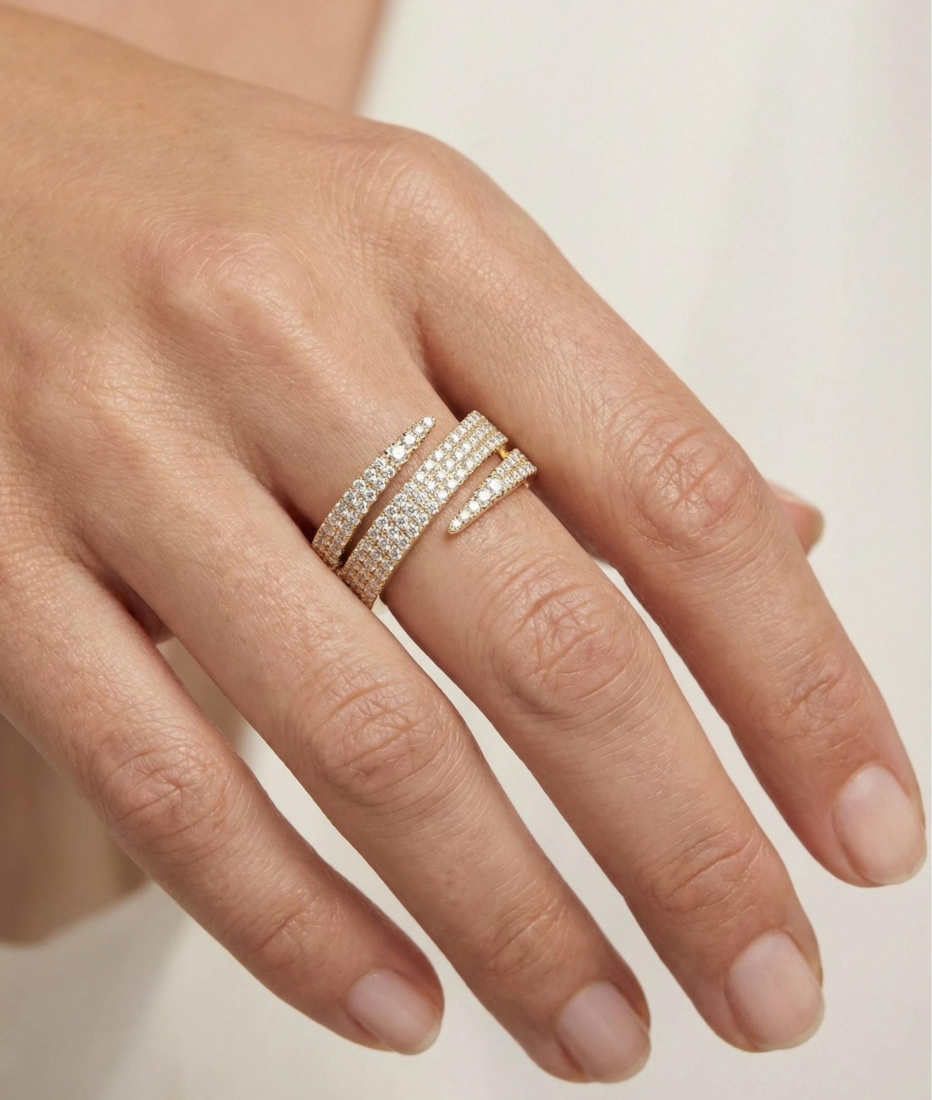 Pave Diamond Swirl Ring