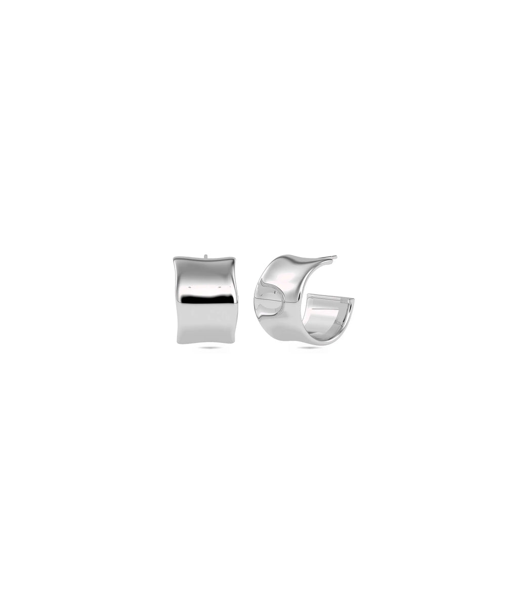 Wide Groovy Gold Half Hoop Earring - 79e | Everyday 14K Gold Jewelry