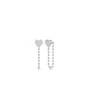 Diamond Pave Heart with Beaded Chain Dangle white gold with adorable styling