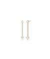 Diamond Solitaire and Dangle Earring yellow gold showcasing stud with dangle design