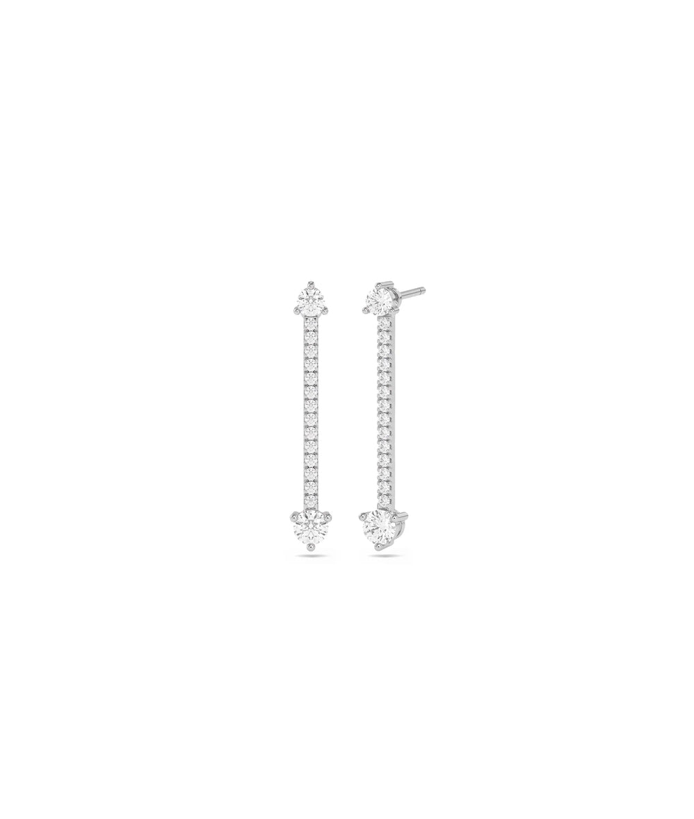 Diamond Solitaire and Dangle Earring white gold with timeless sophisticated styling
