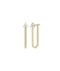 Three-Stone Diamond Cluster Curb Link Earring