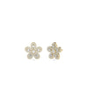 Diamond Flower Stud Earring yellow gold showcasing beautiful floral diamond pattern