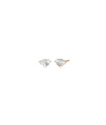 Rose gold diamond studs featuring two brilliant stones per earring sparkle