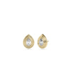 Diamond Solitaire Stud Earring with Step Down yellow gold showcasing tiered design