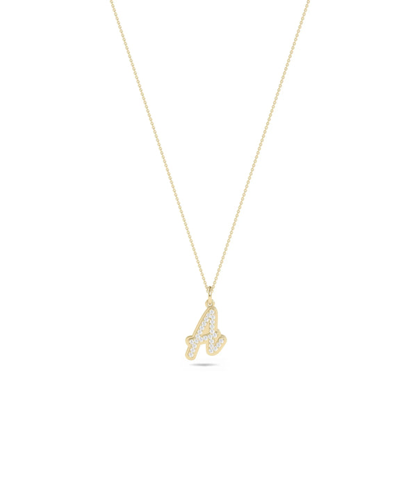 Embossed pave initial diamonds Petite Dainty Classic Statement close-up alternate view