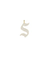 Gothic Pave Initial Charm yellow gold dramatic architectural personalized