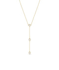 Three Diamond Solitaire Dangle Necklace