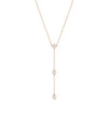 Rose gold 3 Diamond Solitaire Dangle featuring brilliance