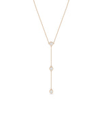 Rose gold 3 Diamond Solitaire Dangle featuring brilliance