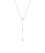 White gold 3 Diamond Solitaire Dangle graceful design