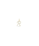 Diamond Pave Initial Charm yellow gold personalized luxurious