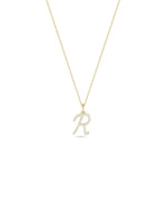 Pave initial charm diamonds 11mm 0.09 ctw close-up
