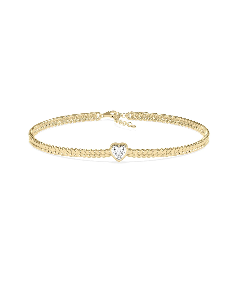 Solitaire Curb Link Bracelet - 79e | Everyday 14K Gold Jewelry