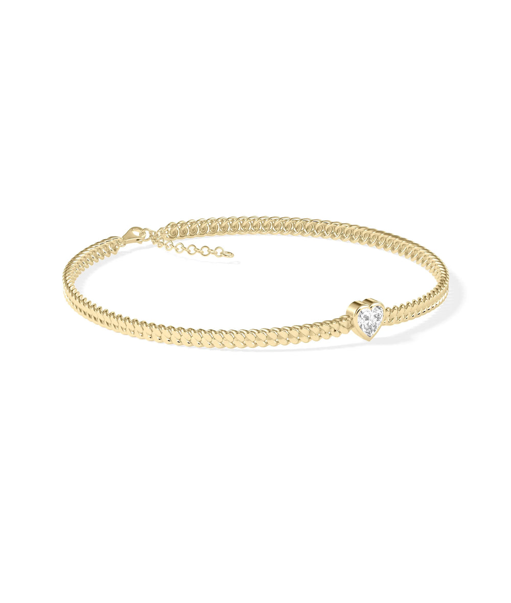 Solitaire Curb Link Bracelet - 79e | Everyday 14K Gold Jewelry