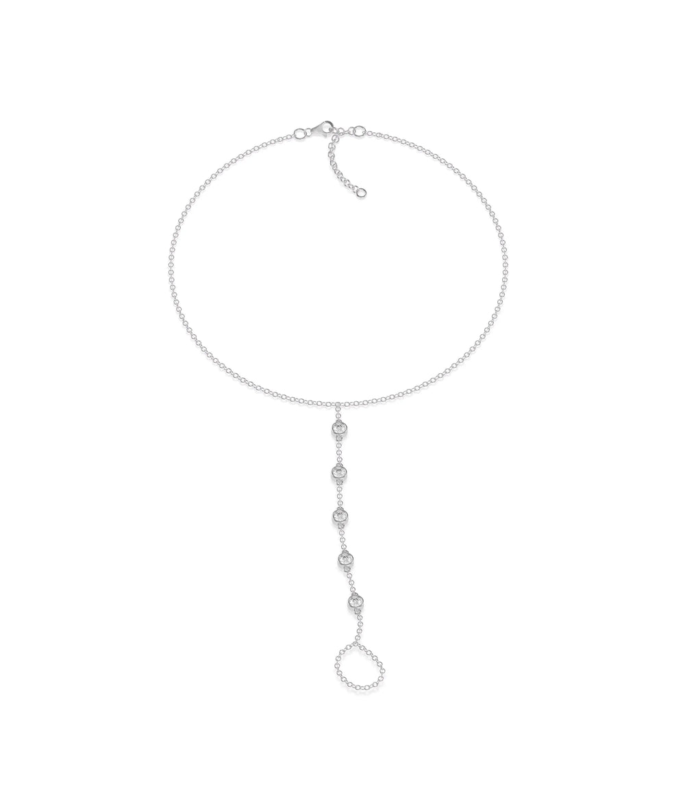 5 Diamond Bezel Bracelet Ring in white gold featuring multiple diamond stations