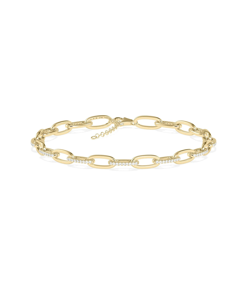 Diamond Paper Clip Bracelet - 79e | Everyday 14K Gold Jewelry
