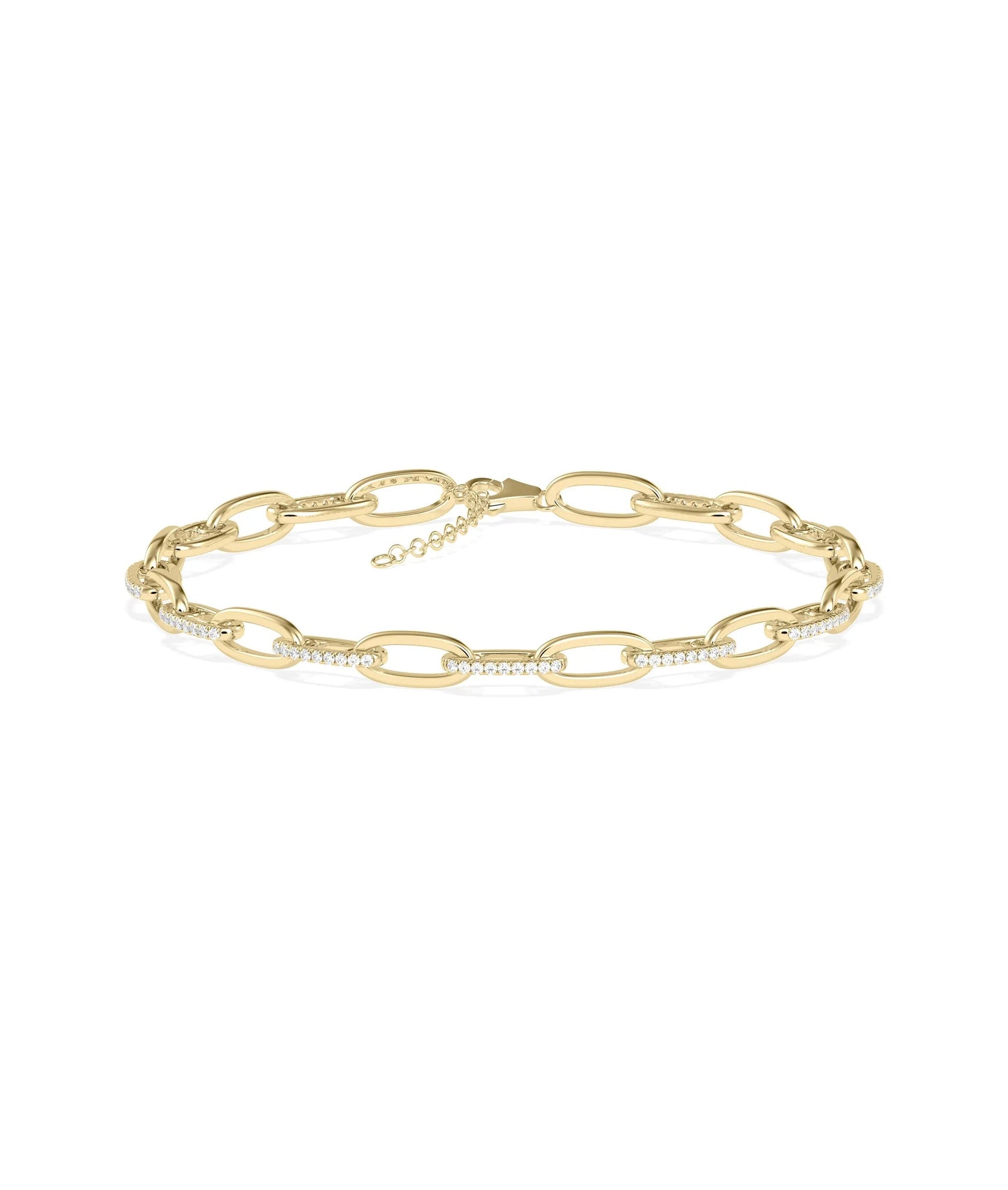 Diamond Paper Clip Bracelet - 79e | Everyday 14K Gold Jewelry