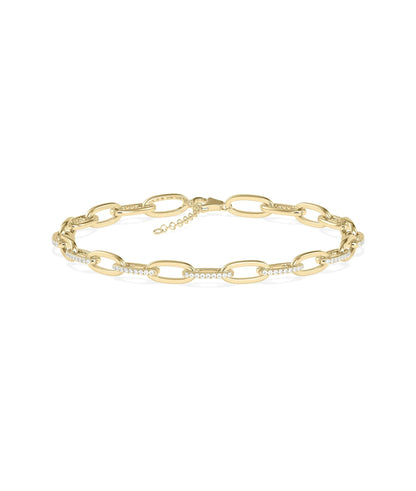 Diamond Paper Clip Bracelet - 79e | Everyday 14K Gold Jewelry