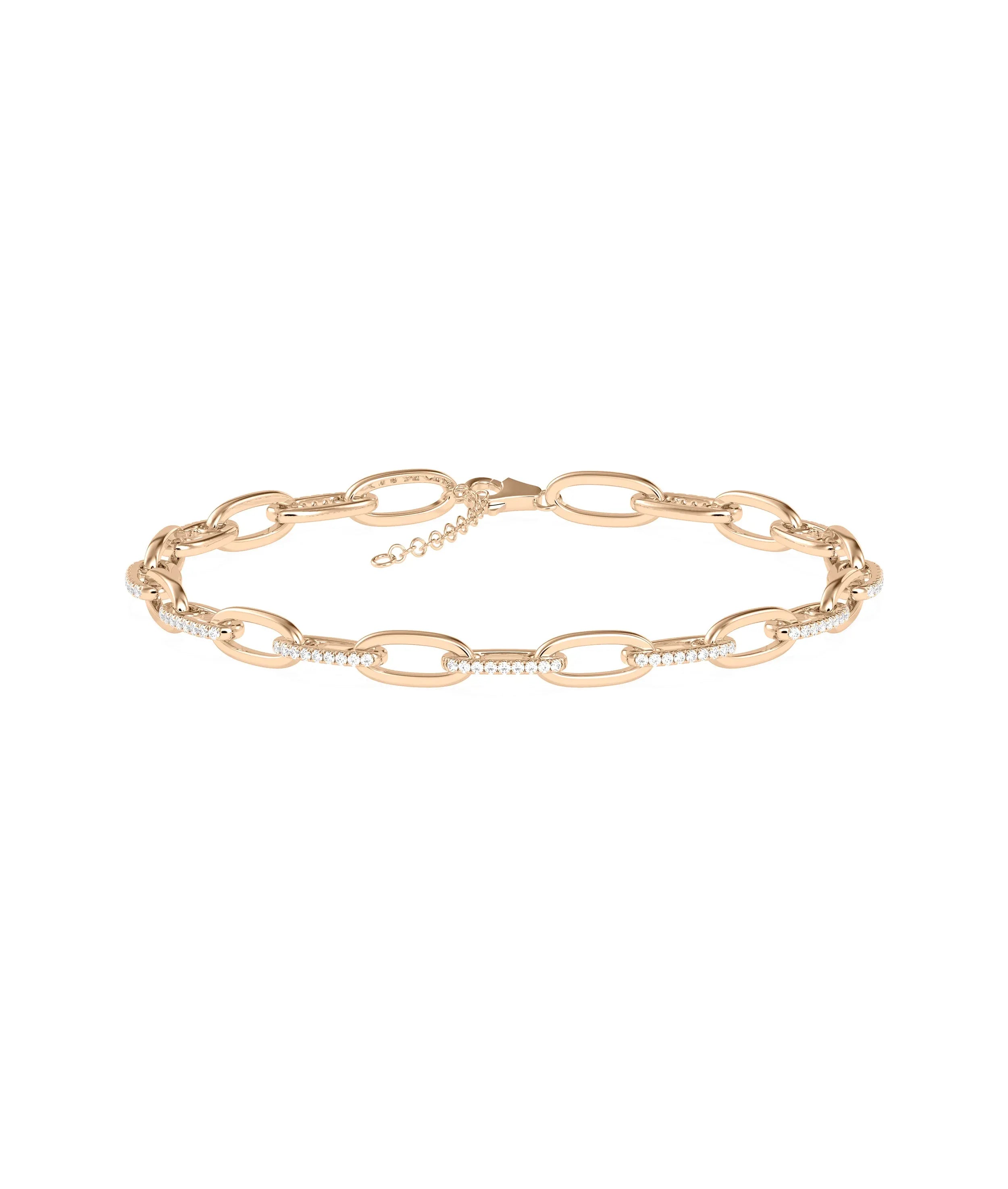 Diamond Paper Clip Bracelet - 79e | Everyday 14K Gold Jewelry