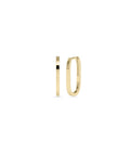 Flat Gold Cushion-Shaped Hoop Earring