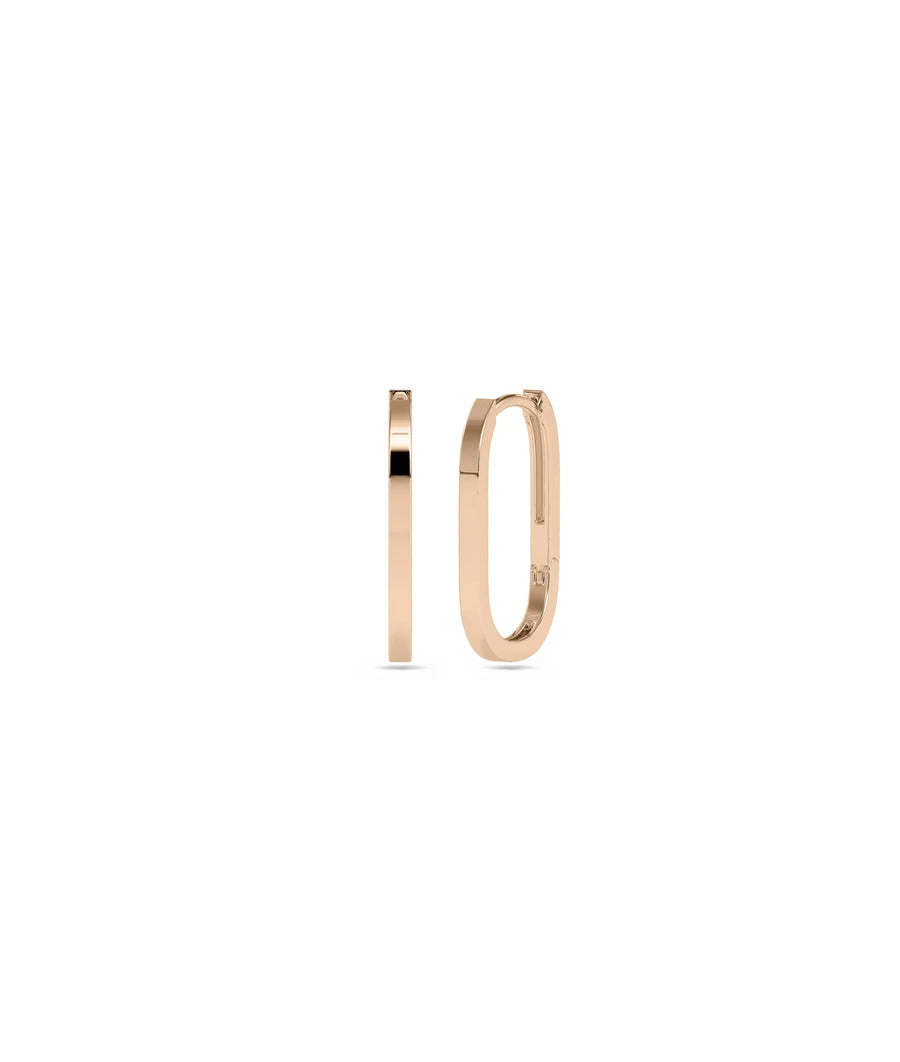 Flat Gold Cushion Shape Hoop Earring - 79e | Everyday 14K Gold Jewelry