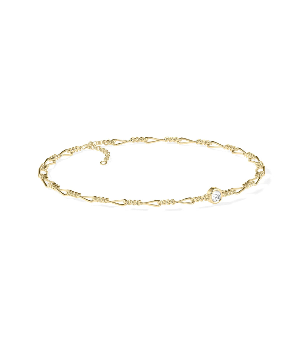 Diamond Solitaire Twist Chain Bracelet - 79e | Everyday 14K Gold Jewelry