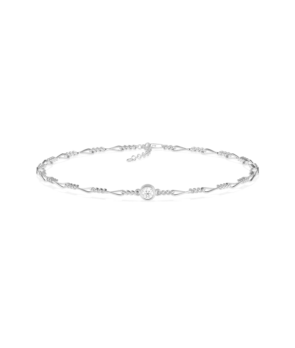 Diamond Solitaire Twist Chain Bracelet - 79e | Everyday 14K Gold Jewelry
