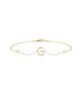 Diamond Initial Cable Link Bracelet