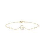 Diamond Initial Cable Link Bracelet - 79e | Everyday 14K Gold Jewelry