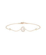 Diamond Initial Cable Link Bracelet - 79e | Everyday 14K Gold Jewelry