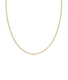 Gold Bead Station Necklace in yellow gold with delicate bead accents along chain