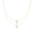 Custom Pave Diamond Two-Initial Layered Necklace
