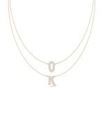 Rose gold Custom Diamond Pave 2 Initial Layered featuring sparkle