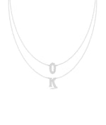 White gold Custom Diamond Pave 2 Initial Layered design