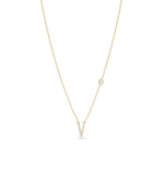 Diamond Pave Initial Birthstone yellow gold personalized colorful