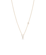 Rose gold Diamond Pave Initial Birthstone featuring sparkle